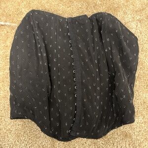 Black Corset Top with Floral Pattern